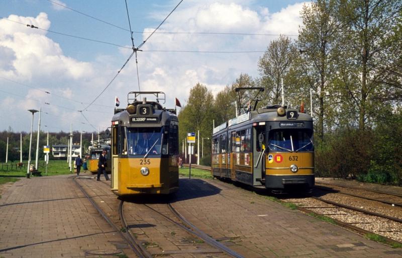RET Tram en metro: opgeheven en tijdelijke routes, dagelijks patroon ca. 1970-2013