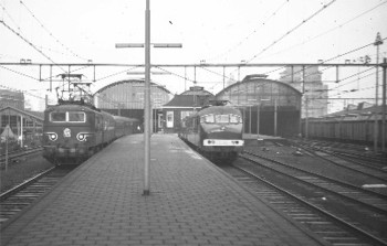 Spoorimpressies tussen Den Haag en Keulen rond 1970