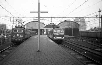 Spoorimpressies tussen Den Haag en Keulen rond 1970