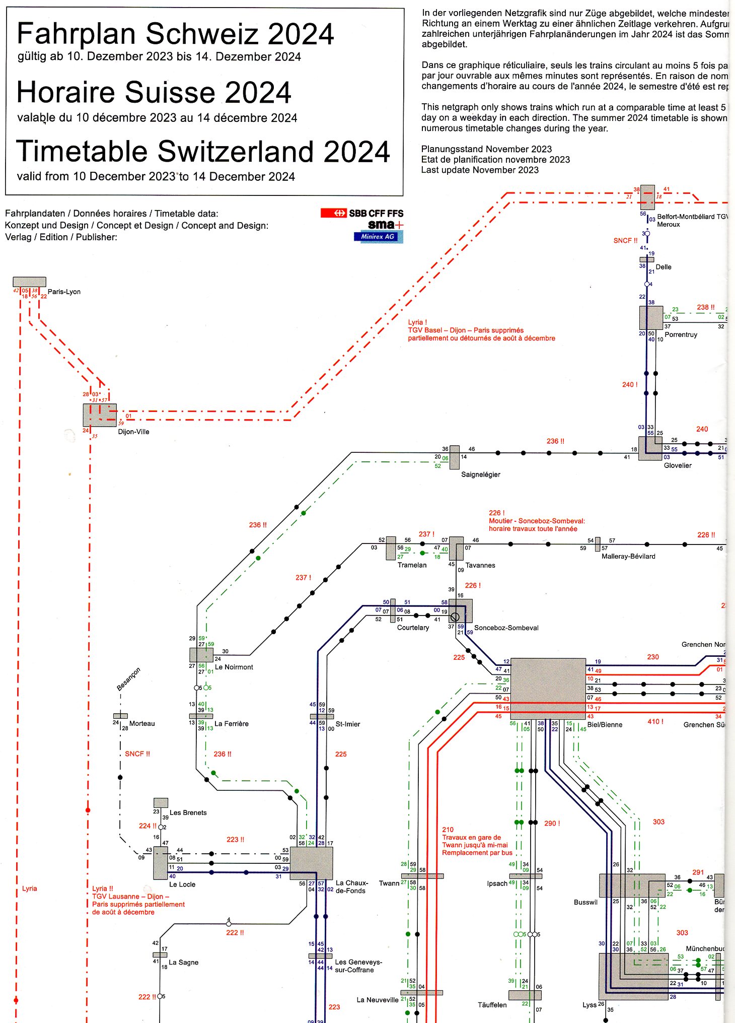 Fahrplan Schweiz 2024